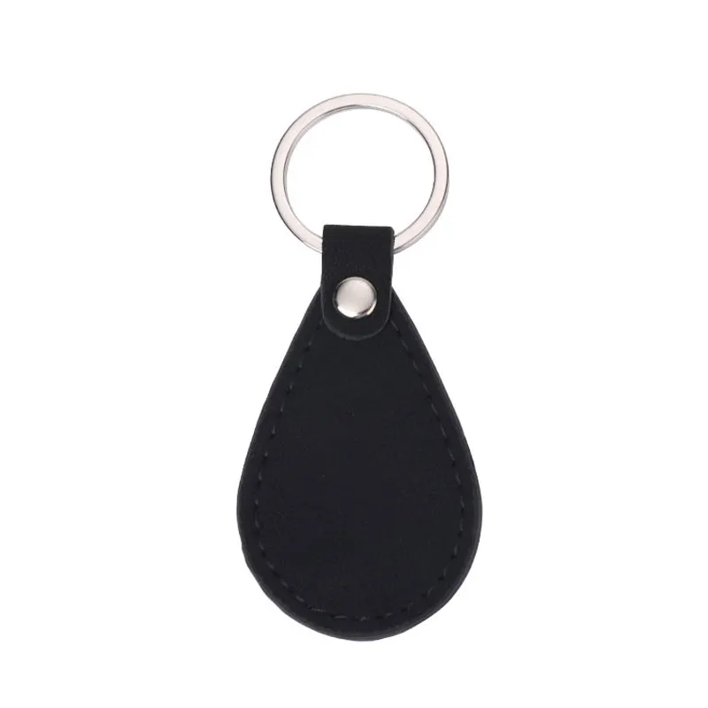 Porte-clés en forme ovale uni, impression Laser, PU, couleur mixte, 20 pièces