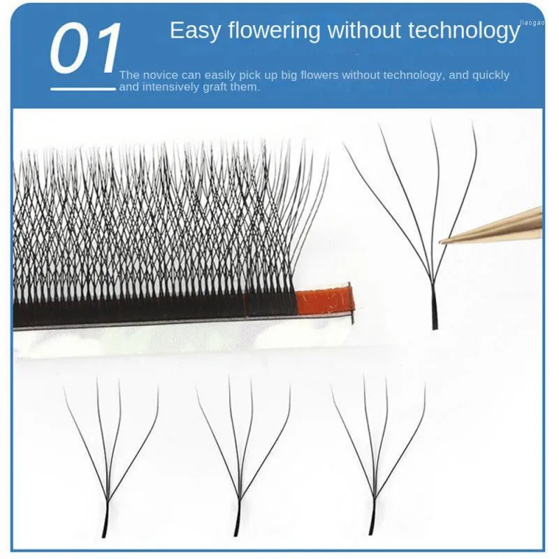 Falska ögonfransar Långt tjocka fransar faux cils 0,05 mm kluster fransar kosmetika falska ögonfrans individuella volym 10 rader/låda