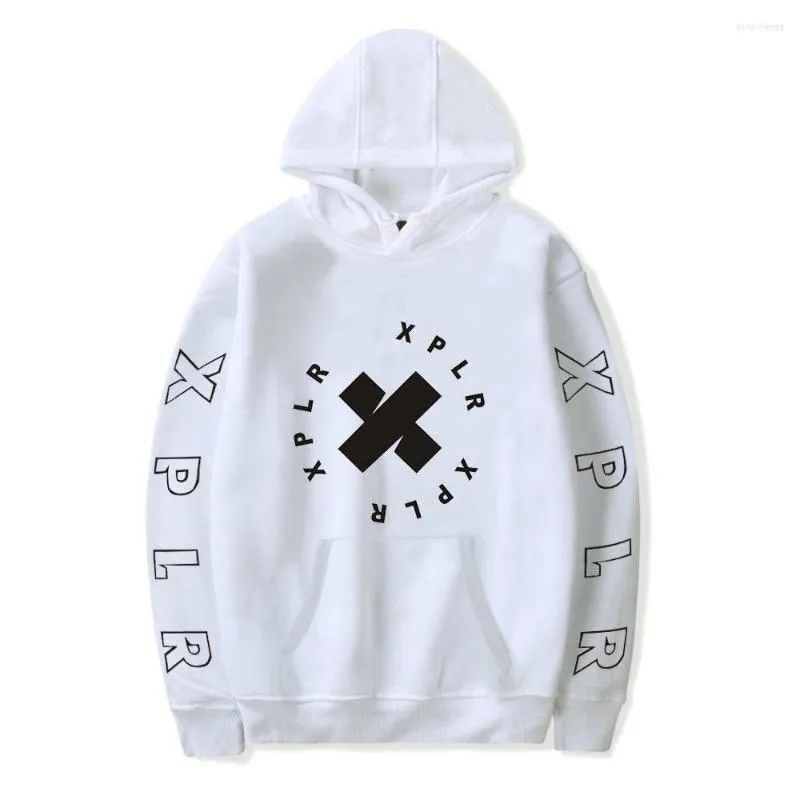 Sam & Colby XPLR Harajuku Hoodie - Men's & Women's Fleece Sweatshirt, Casual Streetwear, Grey, Pink, Navy, Black, Red, White, 2024 Sam & Colby XPLR Harajuku Hoodie - Men's & Women's Fleece Sweatshirt, Casual Streetwear, Grey, Pink, Navy, Black, Red, White, 2024