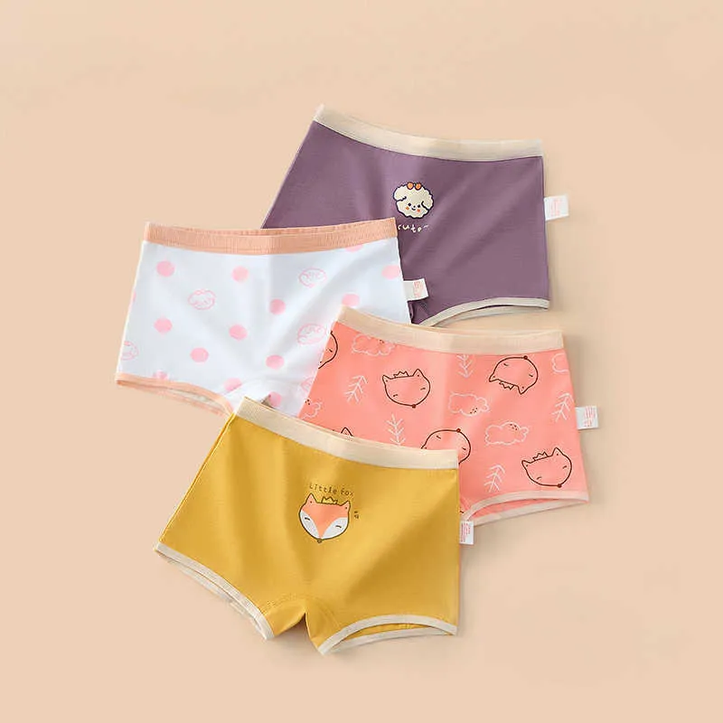 Set Of 4 Cute Girls Boxer Womens Cotton Boxer Briefs For Kids