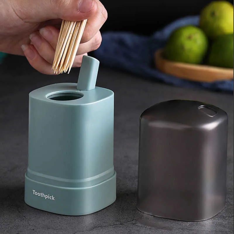 2 Stück Zahnstocherhalter Einfache Zahnstocherbox Zahnstocherspender Küche Push Automatischer Auswurf Zahnstocherhalter Haushalt Praktisches Geschenk Home Gadget
