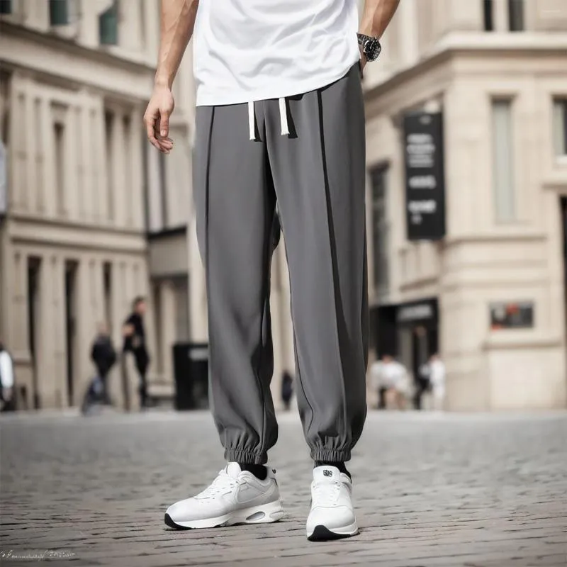 Men's Pants Pleating Sweatpants Drawstring Close Casual For Exercise Jogger Running Plus Size Trousers