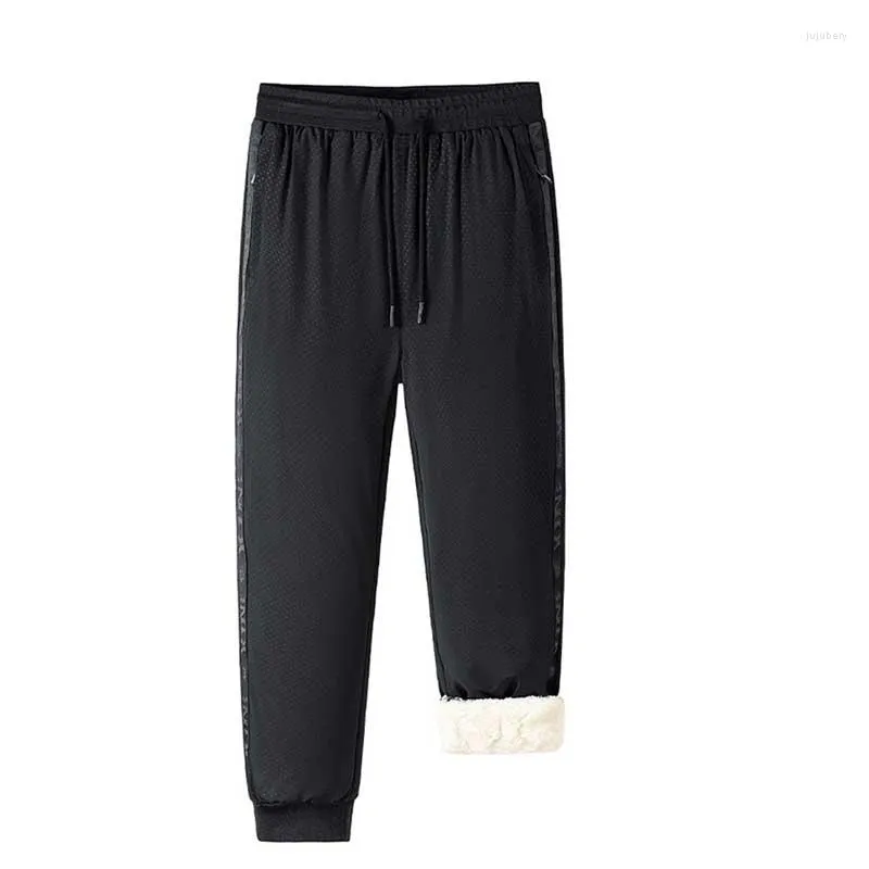 Męskie spodnie Zime mężczyźni spodnie na zewnątrz Pluszowy zagęszczony temperatura blokady wiatroodporne wygodne oddychające sporty bawełniane spodnie męskie 7xl
