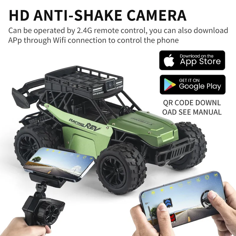 Off road rc car with camera top