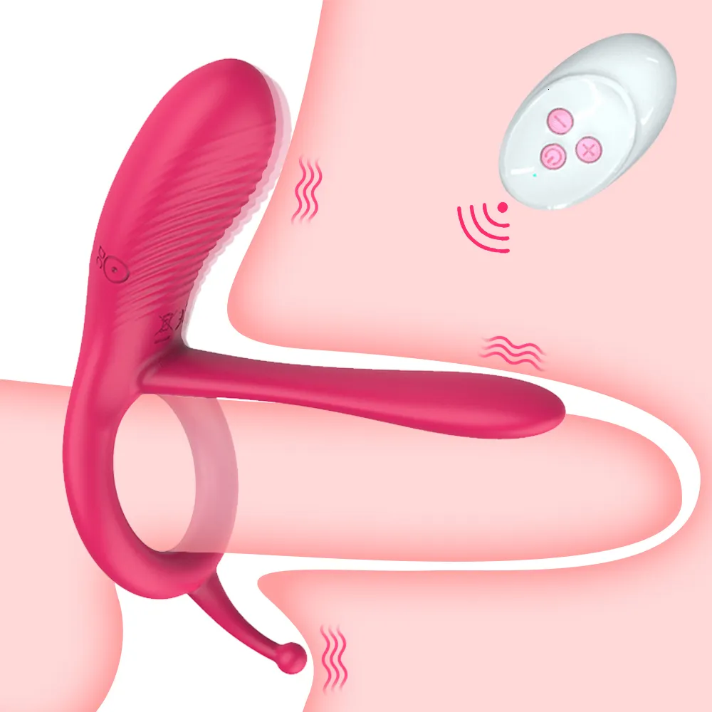 Vibratorer lång tung kuk ärm ring vibrator för män penis massager 10 frekvens klitoris anal stimulering erotiska sexleksaker för par 230801