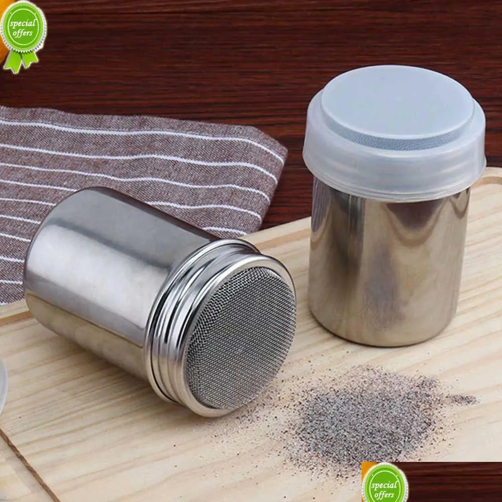 Baking Pastry Tools 304 Stainless Steel Spring Seasoning Jar Cocoa Powder Coffee Brewer Flour Sugar Mesh Kitchen Cooking Drop Deli Dhirx