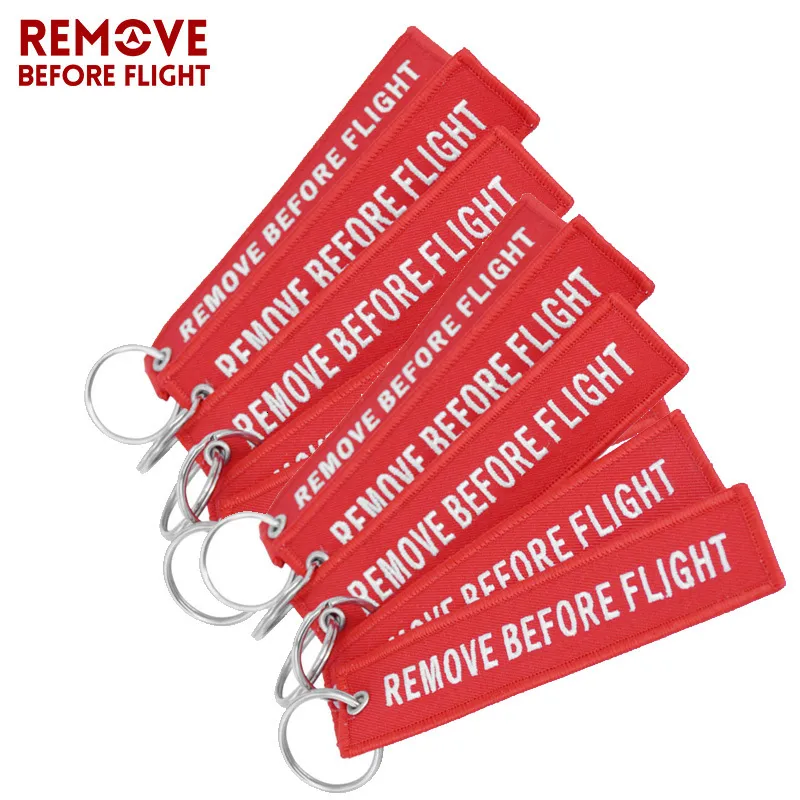 Key Rings Embroidery Keychain for Aviation Gift Chaveiro Para Carro Luggage Tag Fob 10 PCSLOT Red Ring Chain 230801