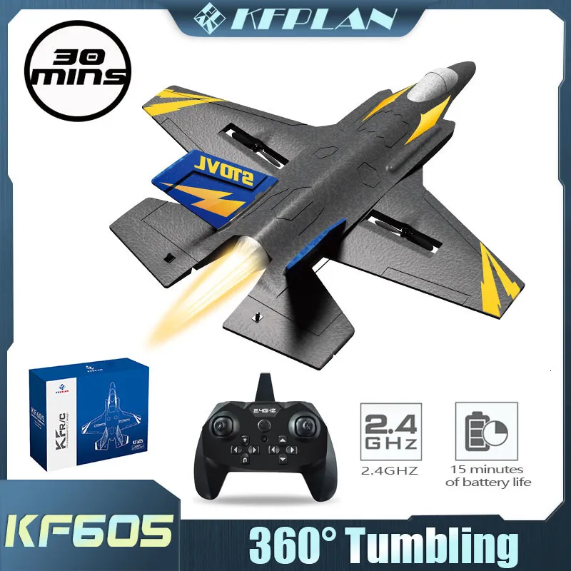 Avión modelo KF605 Glider 2 4G giroscopio ala fija RC modelo duradero EPP espuma de vuelo largo juguetes eléctricos para niños 230801