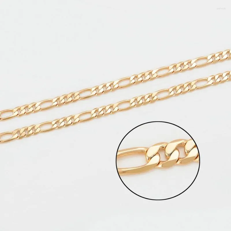 Chains XP Jewelry --( 50cm 70cm 4 Mm) Gold Color Long Figaro 3:1 Necklaces For Men Women Fashion Nickel Free