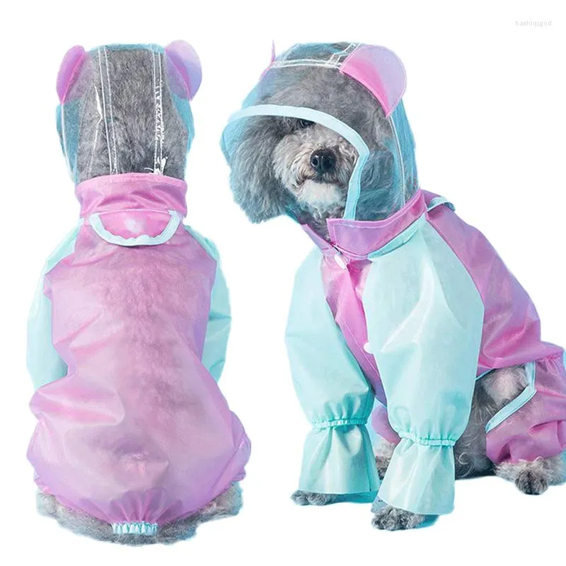 Dog Apparel Pet Four-legged Raincoat DIY Cut Waterproof Jackets For Small Medium Large Dogs Teddy Schnauzer Outdoor Clothing Coat