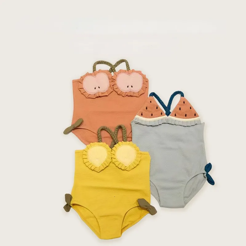 s 2023 Summer Baby Girl Swimwear Ins Fashion Children s Fruit Shape Swimsuit Cute Quick drying Girl s Sling Swimsuits Bikini 230802