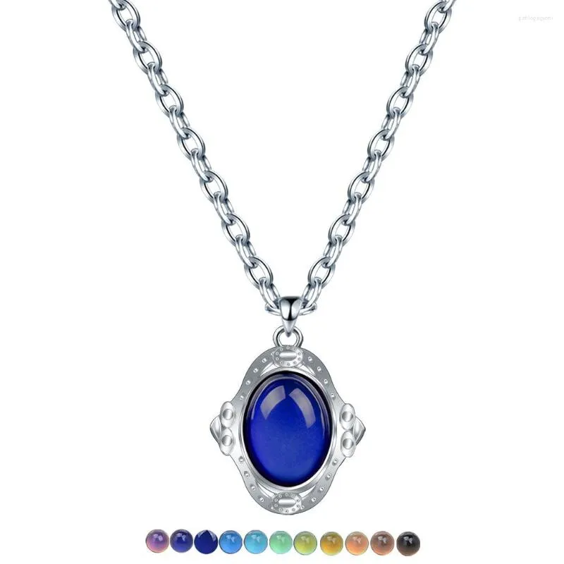 Chains Gem Feeling Warm Emotional Color Changing Necklace Temperament Female