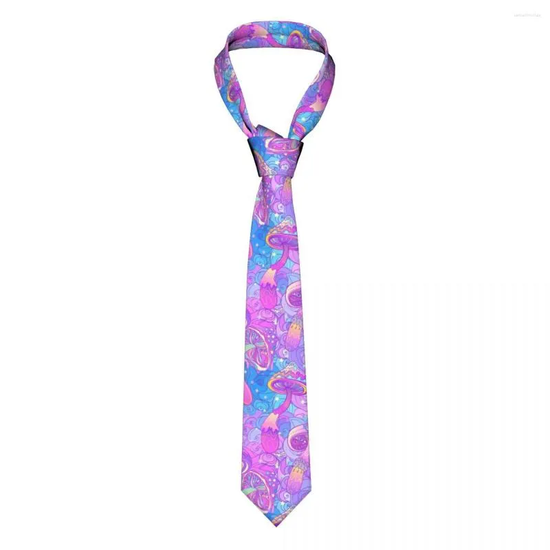 Bow Ties grzyby mężczyzn krawat szczupły poliestr 8 cm wąski magiczny hipisek do koszuli akcesoria cravat cosplay