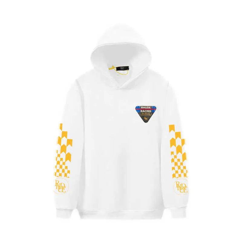 Rhude Racing World Champion Formula Tour Loose Pullover Hooded Fleece Sweater