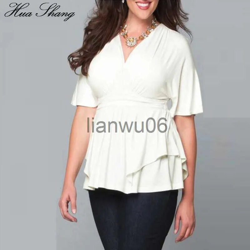 Dames Blouses Shirts 5XL 6XL Plus Size Blouse Vrouwen 2019 Vrouwelijke V-hals Korte mouw Wit Blouse Shirt Grote maat Chemise Femme Dames Tuniek Tops J230802