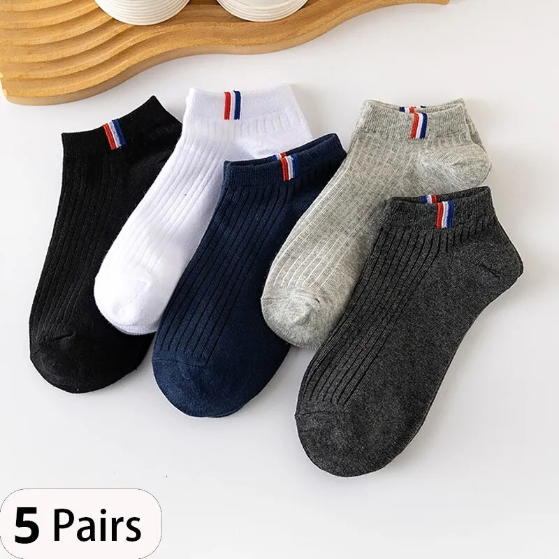 Herrensocken, 5 Paar dünne Sommermischung, einfarbig, einfarbig, für Herren, lässig, atmungsaktiv, schweißabsorbierend, Kalibrierung 230802