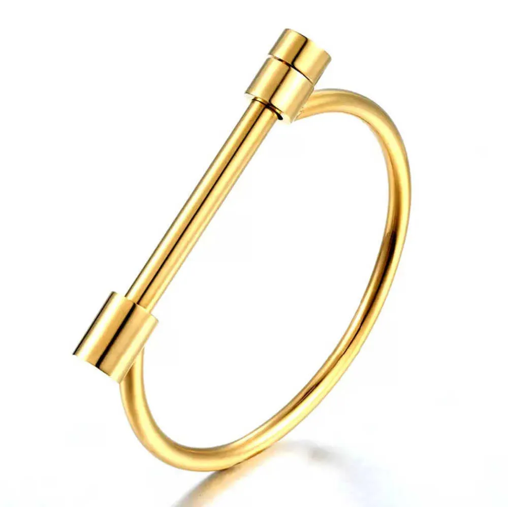 Modedesign hästsko skruvarmband guld silver rose svart rostfritt stål armband armband för män kvinnor bästa gåva