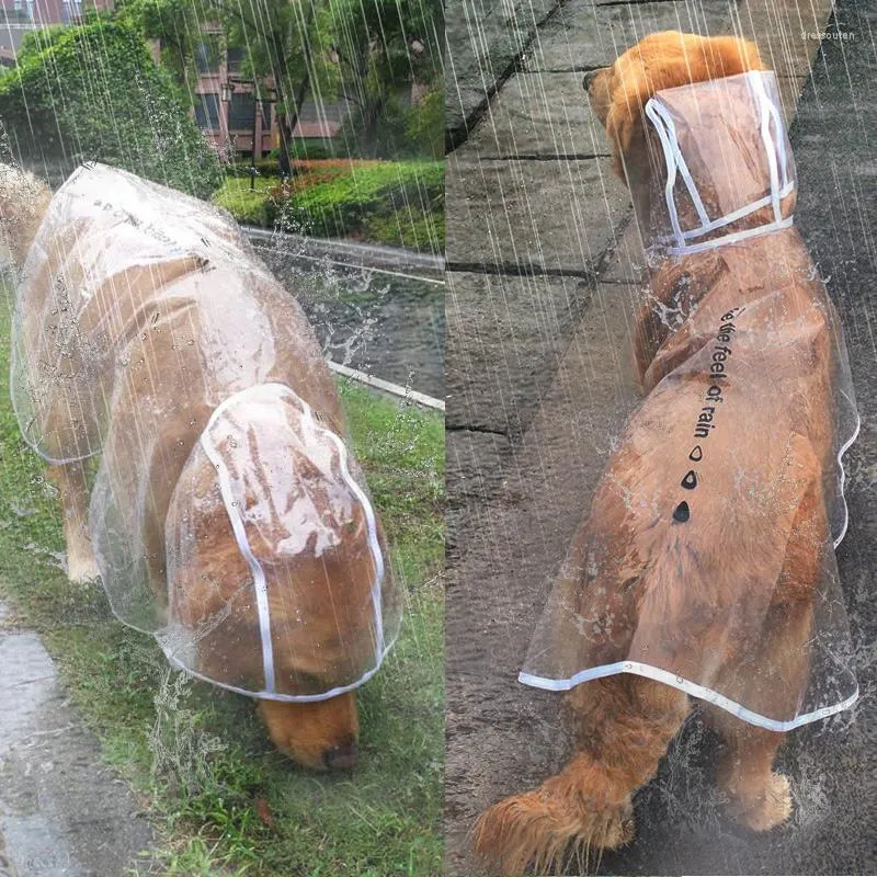 Vêtements pour chiens imperméable transparent grand animal de compagnie de taille moyenne vêtements imperméables veste pluie fournitures essentielles