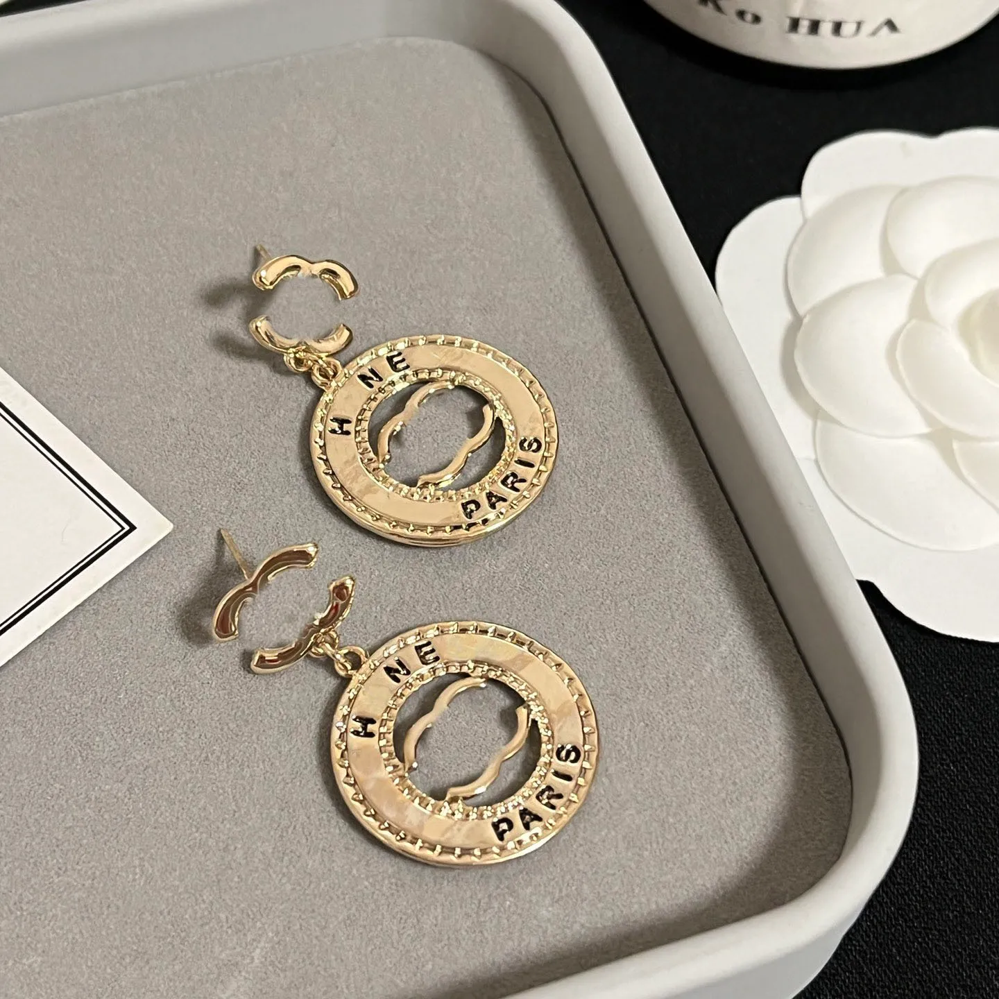 Fashion 18k Gold Plated 925 Silver Luxury Brand Designers Letters Stud Eartrop Geometric Famous Women Hollow Out Round Earring Wedding Party Jewerlry