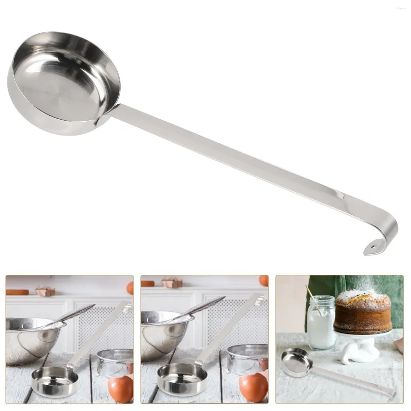 Ложки Wok Spoon Смешание кухонного соуса разбросайте измерение плоского нижнего металлического супа многофункциональный ковш практичный