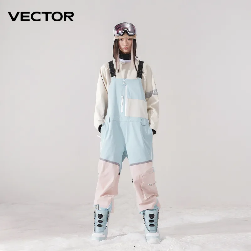 Andra sportvaror vektor tjocka män kvinnor skidbyxor raka overall jumpsuit skidåkning haklapp vattentät vinter varm vindtät utomhus sport snowboard 230801