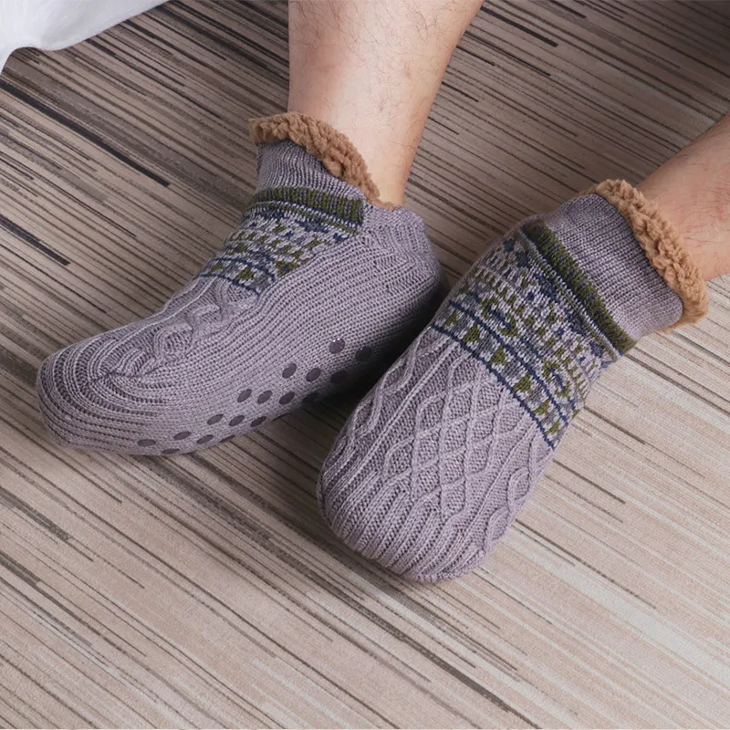 Save Big on Bulk House Socks Men Mens Winter Knitted Socks Thick Warm  Bedroom Slippers Non Slip Foot Warmer Best Deals on DHgate
