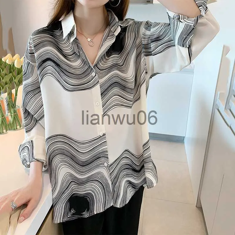 Blusas De Mujer Camisas 2023 Otono Camisas Largas Mujer Verano Harajuku Blusa Vintage Manga Larga Solapa Camisa Suelta Casual Streetwear Oversize Top Y2K J230802 De 6 44 DHgate