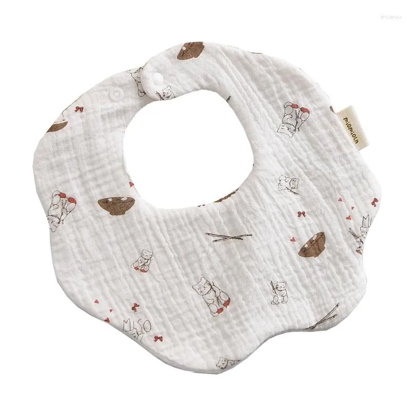 Hair Accessories Petal Baby Bib 360 Degree Rotation 6 Layers Gauze Muslin Saliva Towel For Infant Toddler Kids Boys Girls Chewable Drool