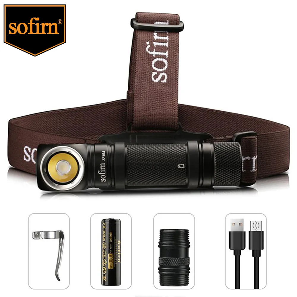 Lampes de poche Torches Sofirn SP40A TIR Optique Lampe Frontale LED Rechargeable LH351D 1200lm 18650 Phare 18350 Angle Lampe de Poche avec Aimant Queue 230801