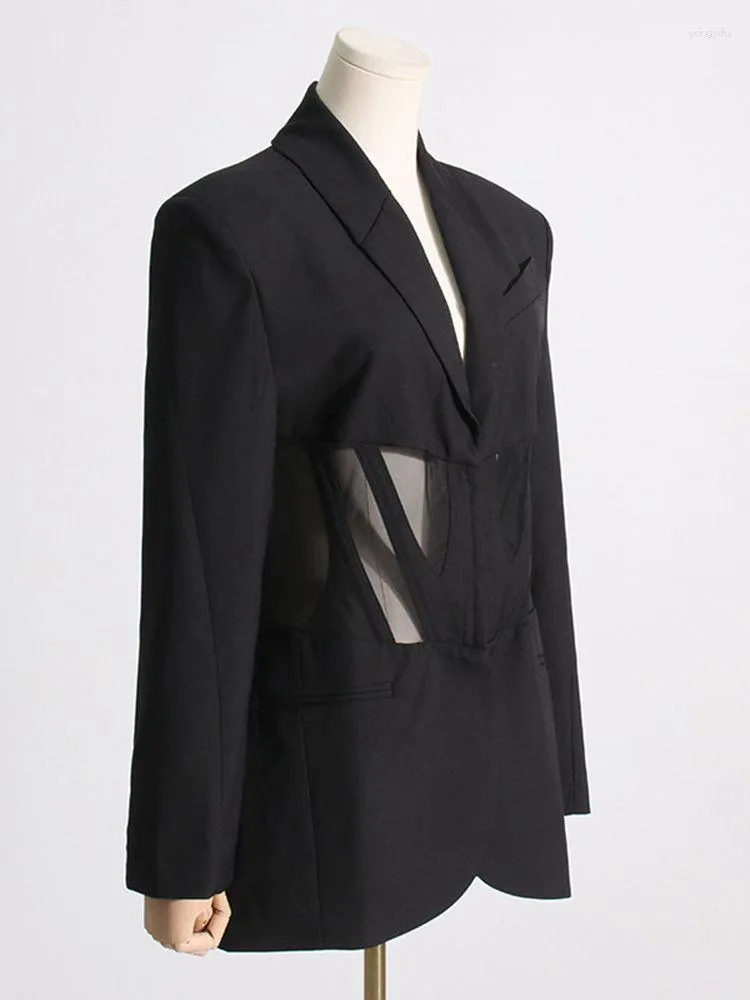 Chic Corset Blazer - Womens Fashion Jacket: Black & White Chic Corset Blazer - Womens Fashion Jacket: Black & White