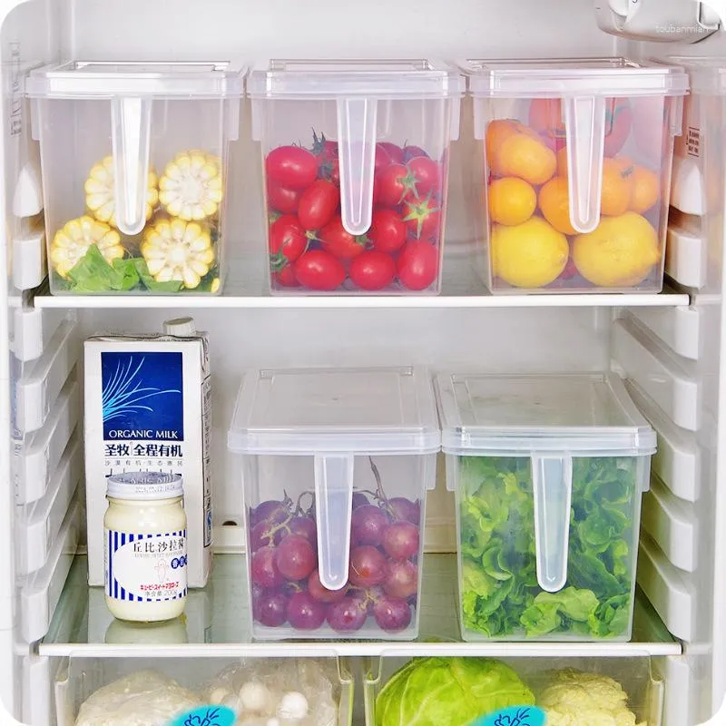 Бутылки для хранения кухня PP коробка холодильник Первое хранение с пластиковой ручкой запечатанной крышки для пищи фрукты 1 шт.