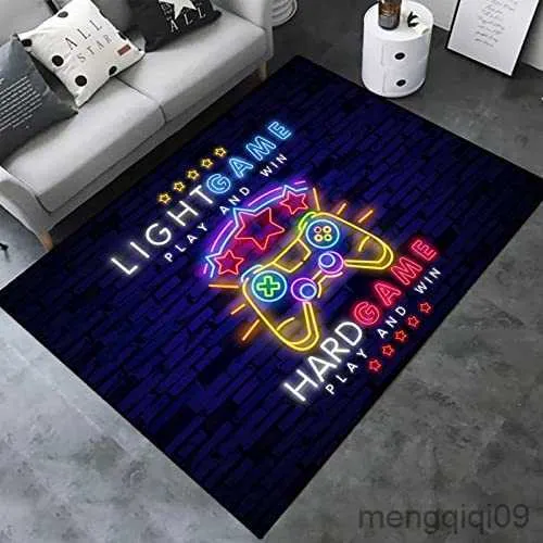 Carpets Large Video Gaming Carpets for Living Room Home Decor Controller Gamer Area Rugs for Boys Playroom Bedroom Anti-Slip Floor Mat R230802