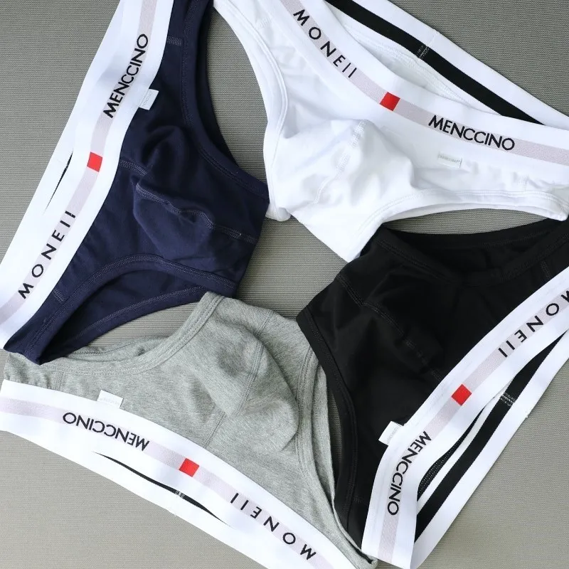 Underpants 3pcs lot MENCCINO Men s Underwear Cotton U Raised Breathable Youth Low Waist Tight Hip Lift Sexy Pant boxers 230802