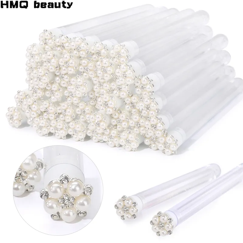 Makeup Tools 50Pcs Diamond Reusable Eyelash Brush Tube Pearl Empty Eye Lash Brushes Bottle Mascara Wand In Luxurious 230801