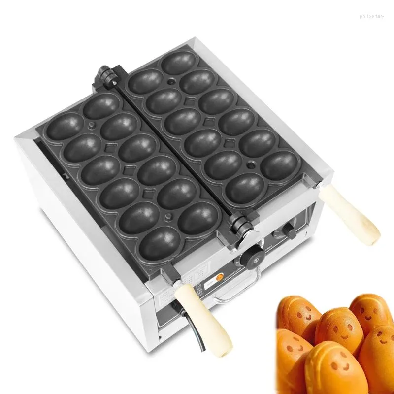 Brödtillverkare kommersiella 12st leende äggform Puff Waffle Iron Maker Electric Machine Baking eggettes