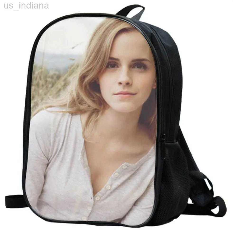 School Bags EM backpack Emma Charlotte Duerre Watson daypack Star schoolbag Po print rucksack Sport school bag Outdoor day pack2784 Z230802