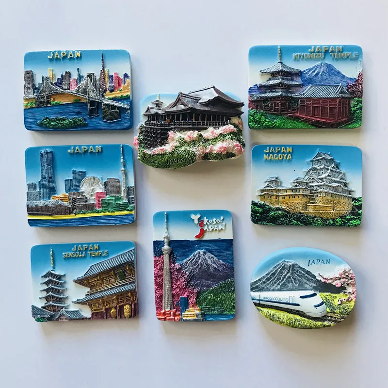 Fridge Magnets Country Tokyo Magnet Travel Resin Mt Fuji Hokkaido Refrigerant Stickers Souvenir Magnetic 230802