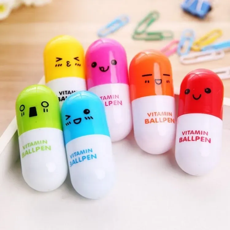 Pill Ballpoint Pen Office Cute School Supplies Stationery Ball Pen Set Office Accessories