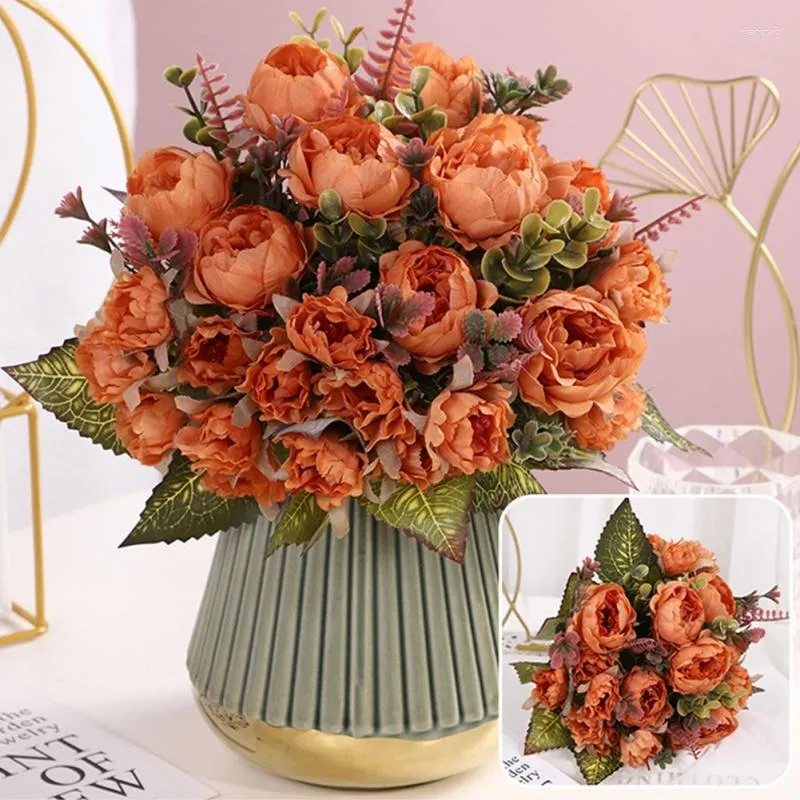 Fleurs décoratives 1 PC Artificielle Pivoine Imitation Fleur Réaliste Maison De Mariage Bouquet Arrangement Floral Décorations De Table