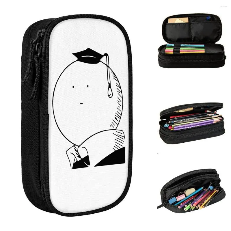 暗殺教室Koro Coro Sensei Pencil Cases Box Pen for Student Big Capacity Bag Staries Gift Stationery