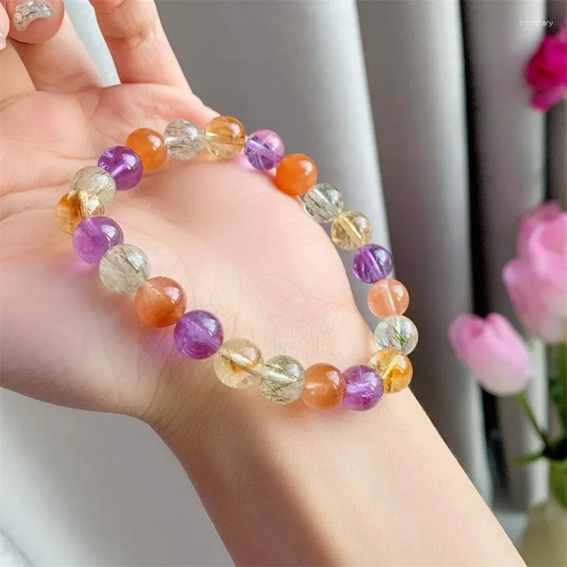 Filo di pietra naturale colorato cristallo fai da te braccialetto di perline braccialetto di yoga fatto a mano gioielli casual Pulsera