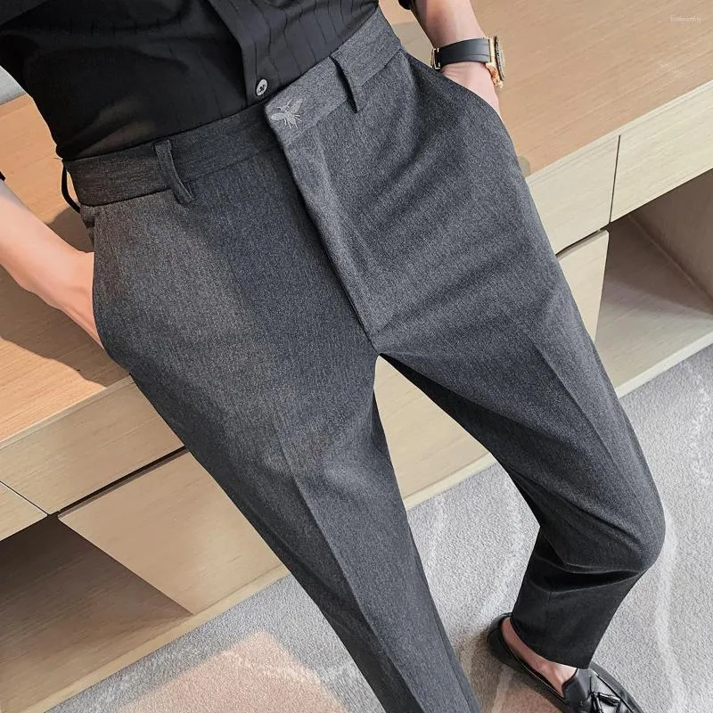 Men's Pants 2023 Spring And Autumn Plus Size 42 40 38 Embroidered Suit British Fashion Business Casual Slim Fit