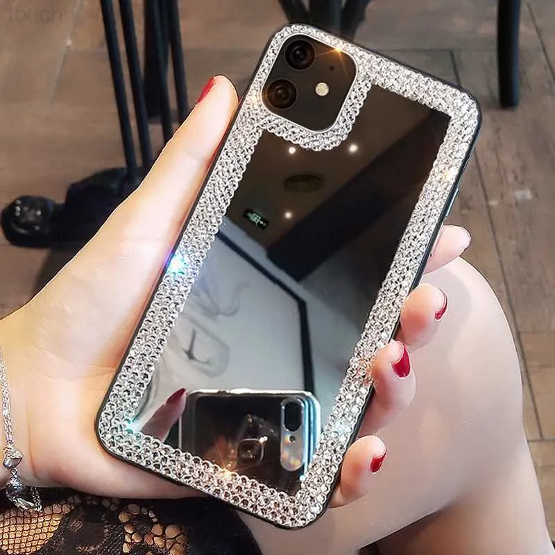 Luxury Glitter Bling Diamond Makeup Mirror Phone Case For IPhone