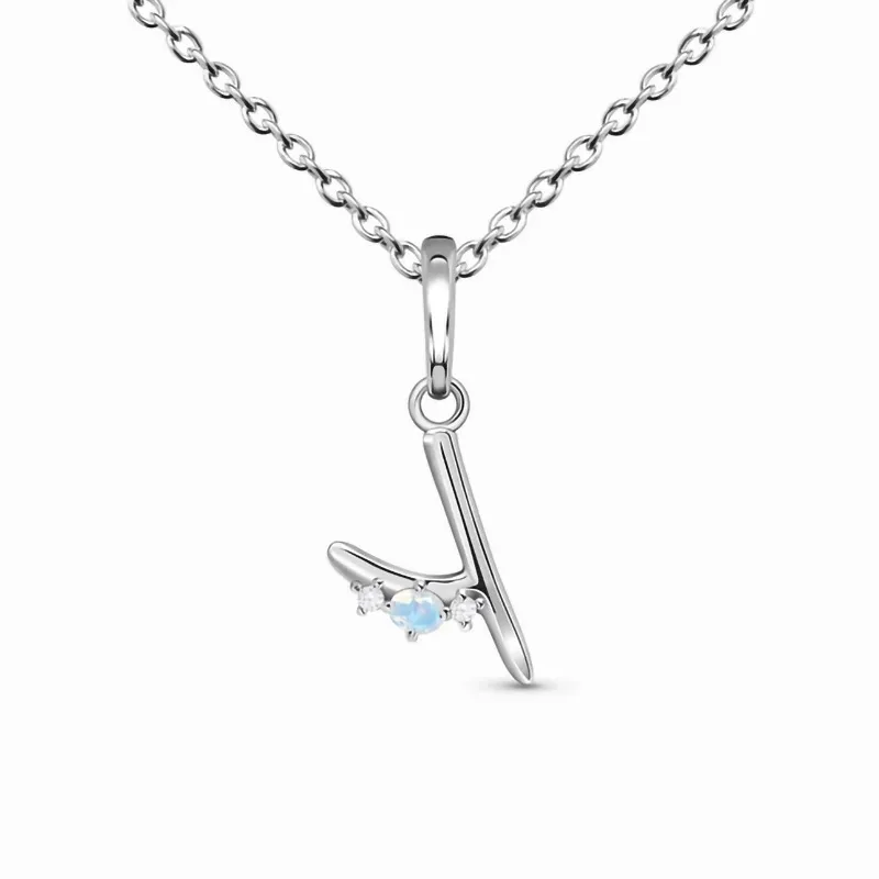 2023 HOT البيع S925 Sterling Silver Letter Y Moonlight Stone Necklace في أوروبا وأمريكا