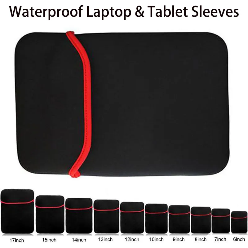 Universal Waterproof Notebook Bags Tablet PC Neoprene Soft Sleeve Case 6-11.6 inch Tablets Laptop Pouch Protective Bag for 12" 13" 14" 15" 17.3"