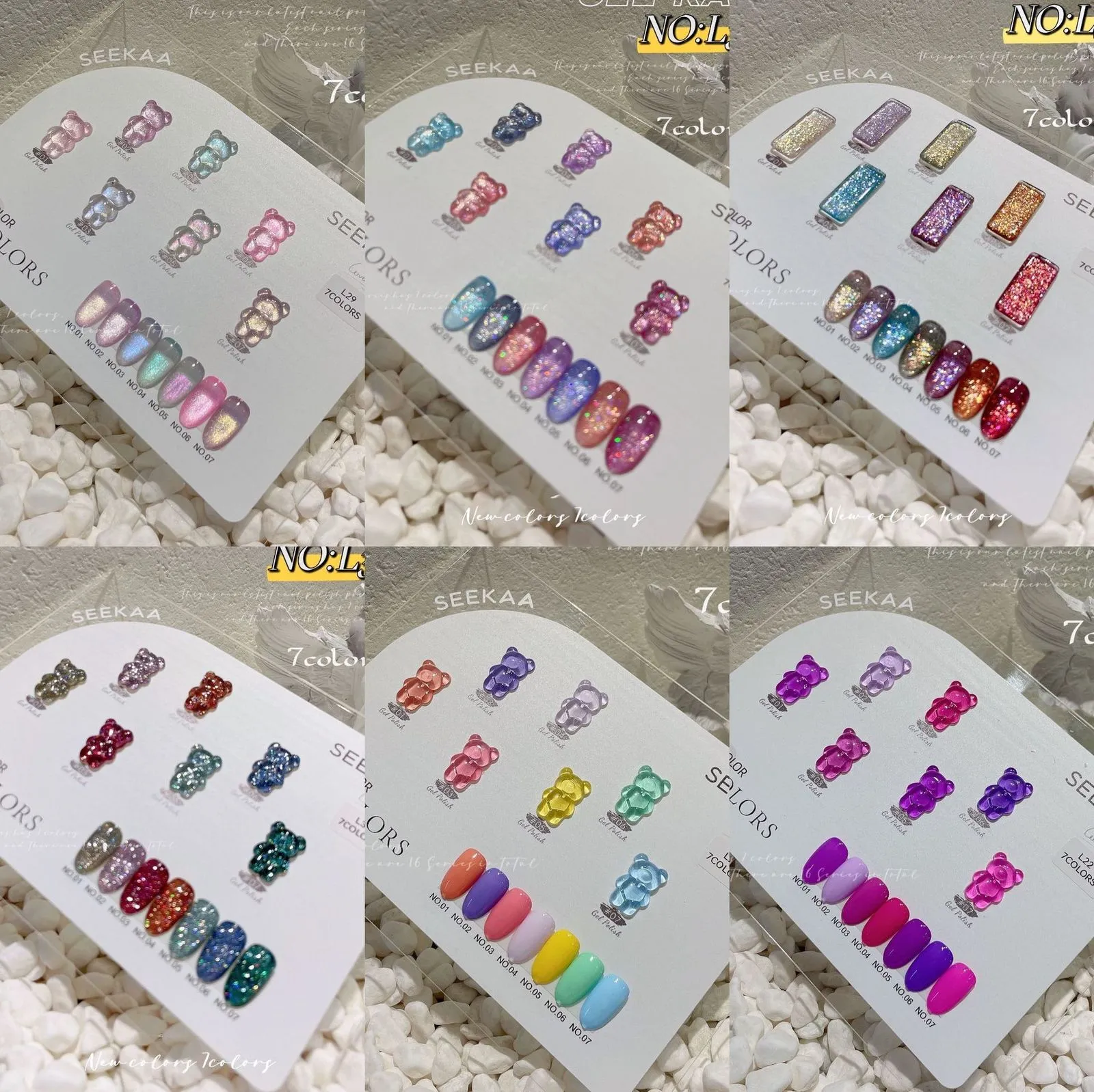 Nail Polish 7Color Translucent Glass Bottle Milky Jelly White Gel Color UV Led Varnish For Manicure Art Base Top 230802