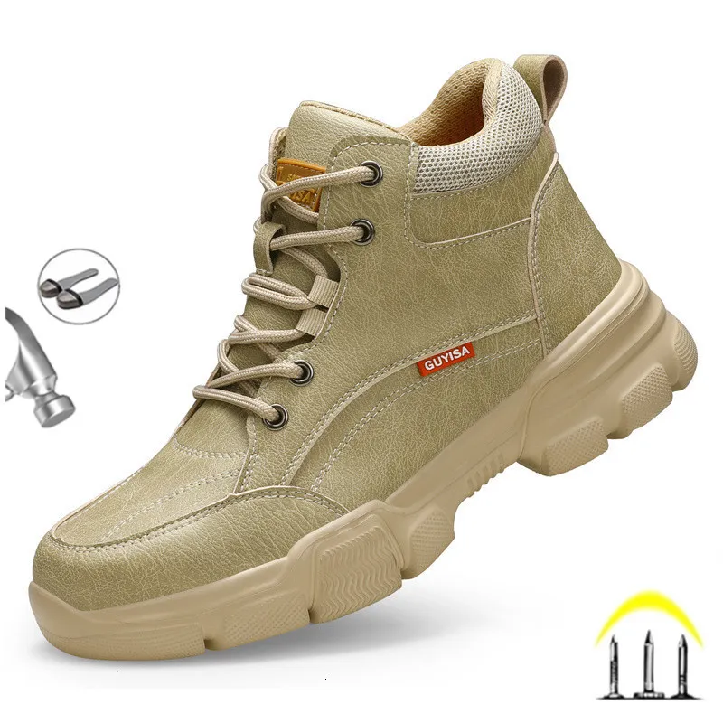 Chaussures de sécurité Corée Chaussures de sécurité de travail imperméables Bottes de sécurité pour hommes indestructibles avec chaussures à bout en acier Anti-smash Sneakers Chaussures pour hommes 230801