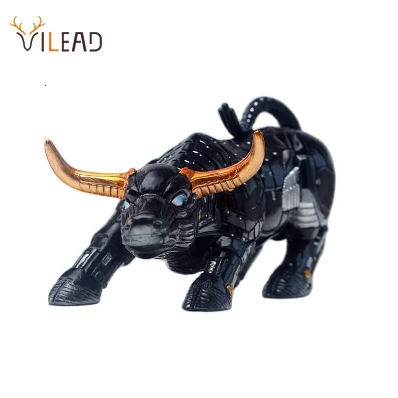 Decorative Objects Figurines Vilead 20cm The Miami Bull Model Souvenir Statue Robot Sculpture Office Desk Home Decoration Coins Badge Wall Street OX Bitcoin 230802