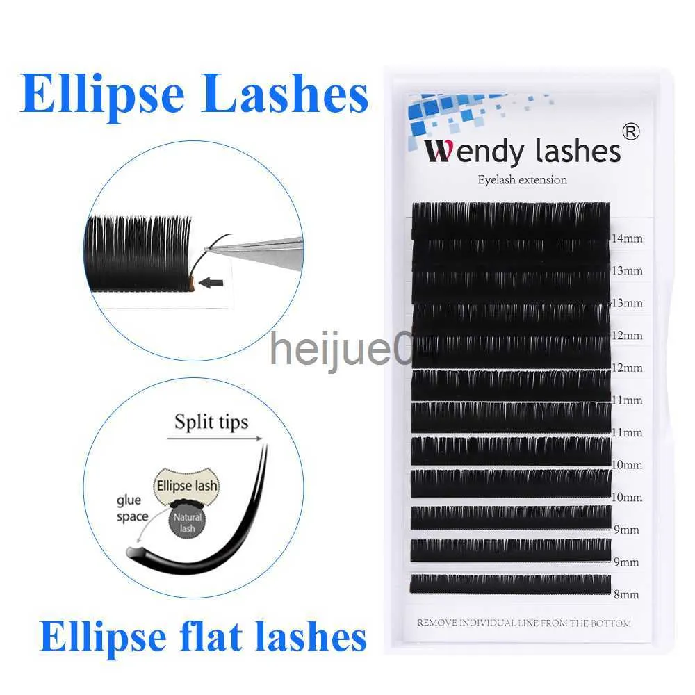 False Eyelashes Wendy Lashes Ellipse Flat Lashes Soft Splittips Fake Eyelash Extensions Individual Eyelashes Nature Flat Lashes Makeup Supplies x0802