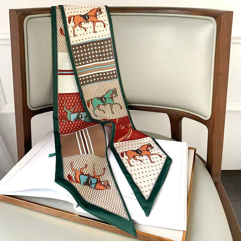 Risparmia alla grande su Sciarpe Di Signora Sciarpe Sciarpa Di Seta Lunga  Borsa Cravatta Lady Collo Sciarpe Magre Fascia Per Capelli Foulard Cavallo 